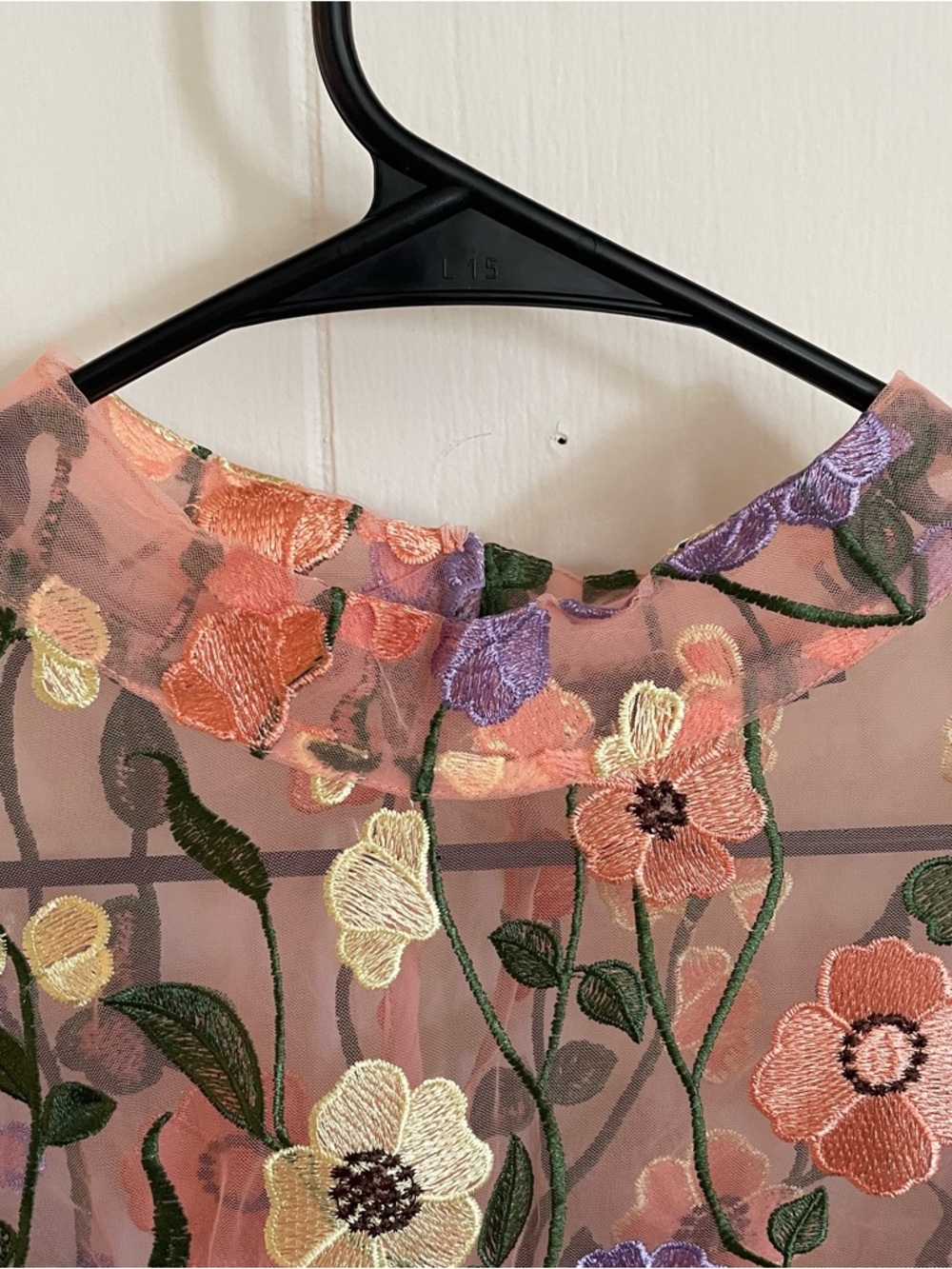 Finesse Sheer Floral Dress with Embroidered/Appliqué Flowers Folklore Size 2X - Picture 3 of 8